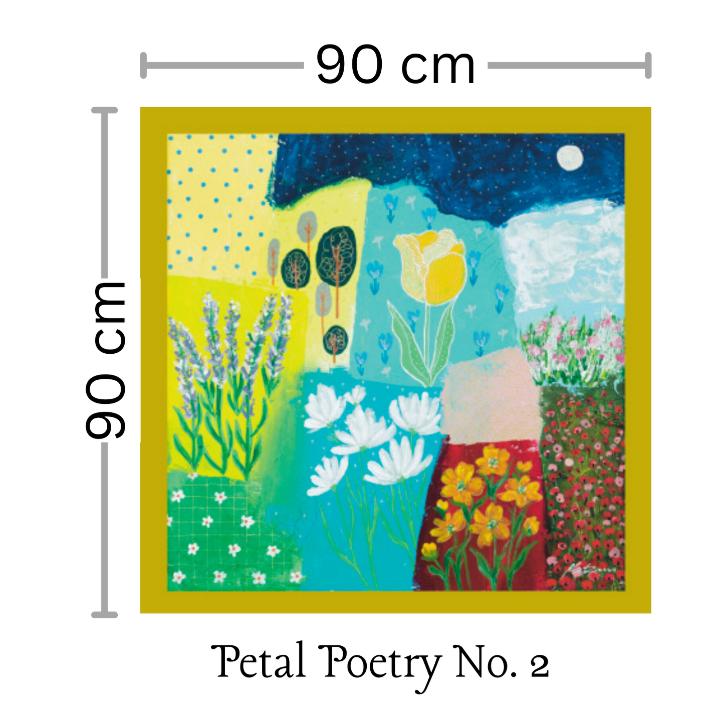 [gone soon...] Art Scarf - Petal Poetry No.2